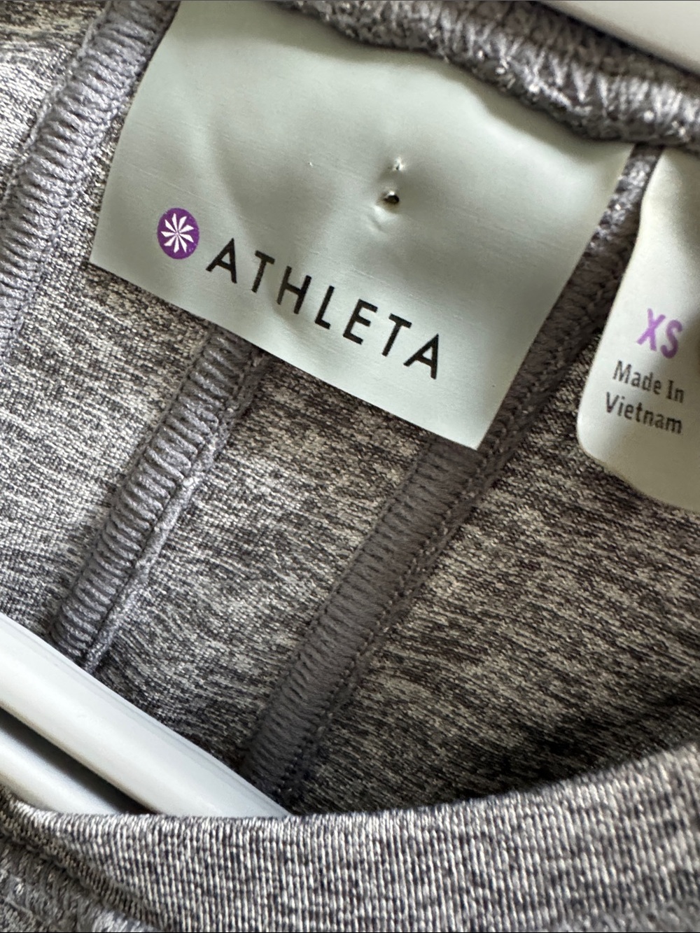 Athleta Heather Gray Short-Sleeve Zip Athletic Top - Picture 3 of 3